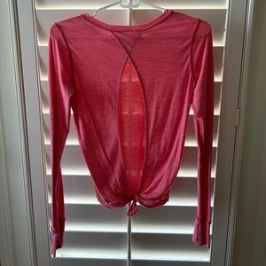 Lululemon Pink Backless Tie top, Size 2, Pink